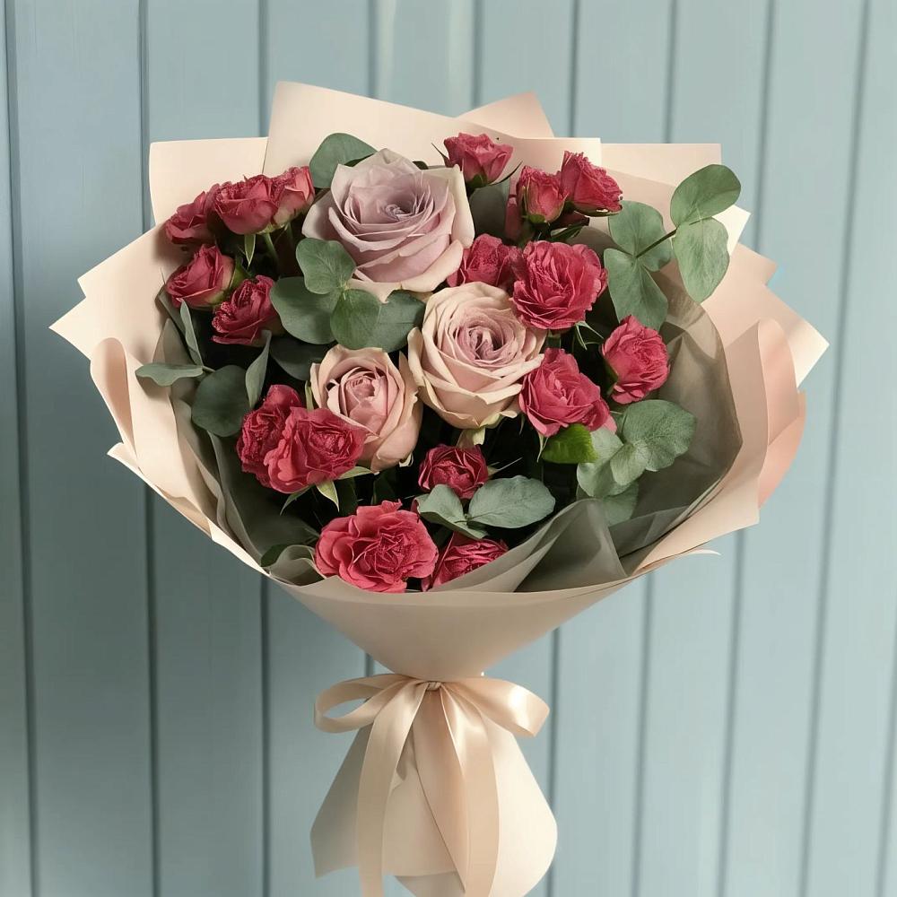 Букет цветов из: Гвоздики и Розы в Малой Джалге