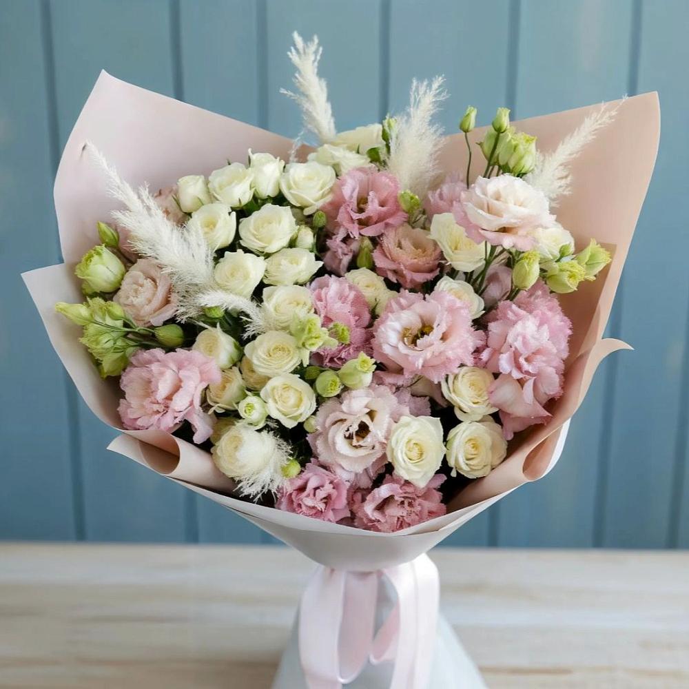 Букет цветов из: Альстромерии и Розы в Малой Джалге