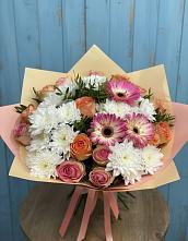 Букет цветов из:  Розы, Герберы и Хризантемы #REPLACE_PRED# Малой Джалге