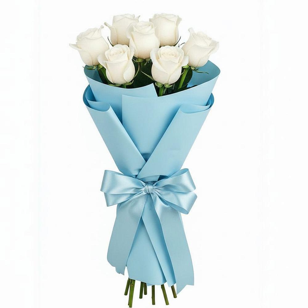 Букет 7 белых роз Проуд в Малой Джалге