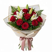 Букет цветов из:  Лилии и Розы в Малой Джалге