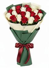 Букет Микс из красных и белых роз #REPLACE_PRED# Малой Джалге