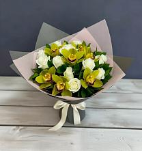 Букет цветов из:  Орхидеи и Розы в Малой Джалге