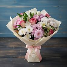 Букет цветов из:  Хризантемы, Альстромерии и Розы #REPLACE_PRED# Малой Джалге