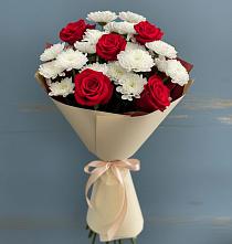 Букет цветов из:  Розы и Хризантемы в Малой Джалге