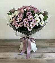 Букет цветов из:  Хризантемы и Розы в Малой Джалге
