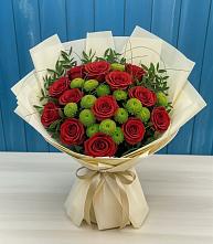 Букет цветов из:  Розы и Хризантемы в Малой Джалге